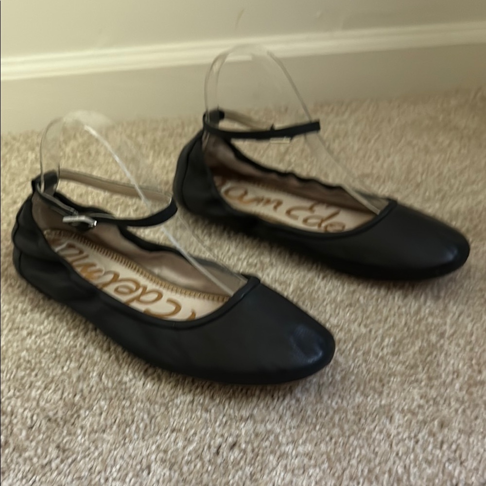 Sam Edelman Fynn Ankle Strap Ballet Flats Black